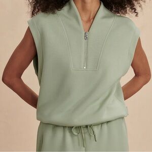 NWT Varley Loretta 1/2 Zip. Size medium. Double Soft. Color: sage green